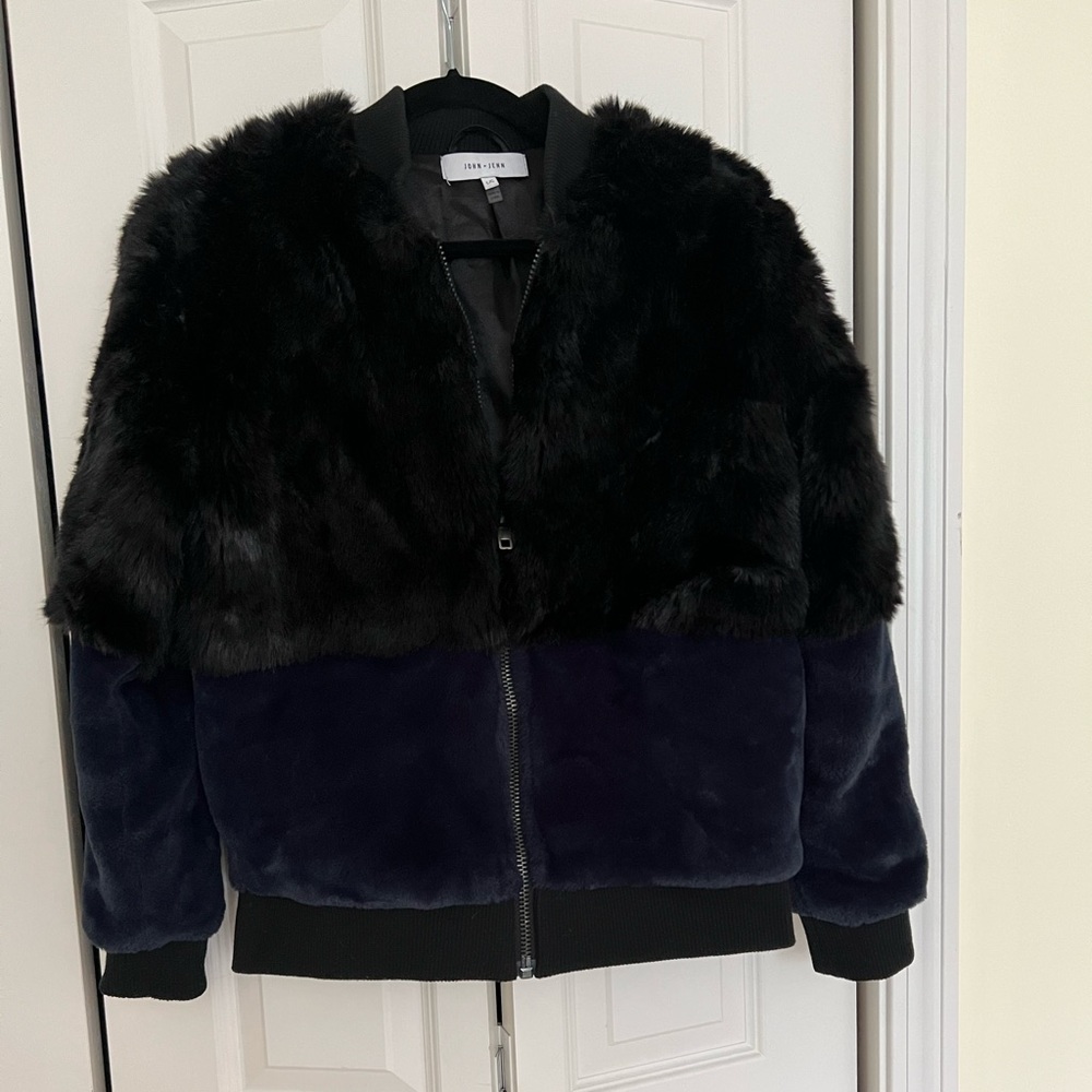 John + Jenn Faux Fur Bomber Jacket